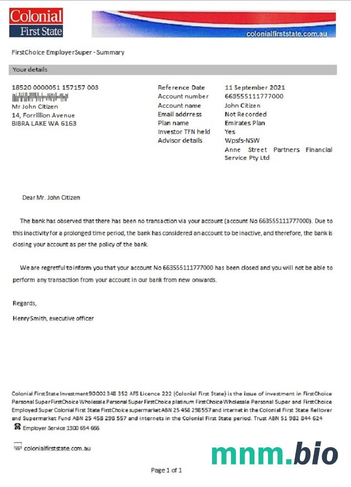 Przykład odniesienia do pierwszego stanu kolonialnego w Australii w formatach Word i PDF